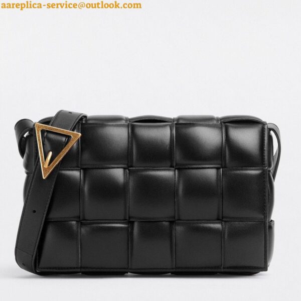 Replica Bottega Veneta Padded Cassette Bag In Black Intrecciato Lambskin 2