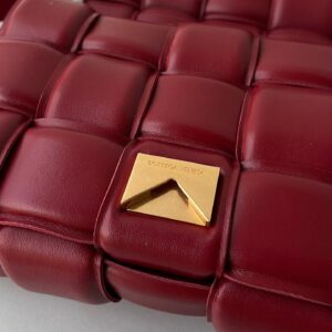 Replica Bottega Veneta Padded Cassette Bag In Dark Red Intrecciato Lambskin 2