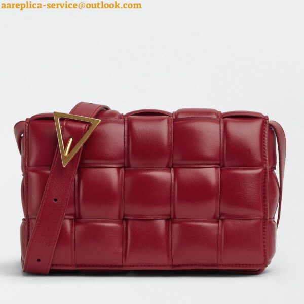 Replica Bottega Veneta Padded Cassette Bag In Dark Red Intrecciato Lambskin 5