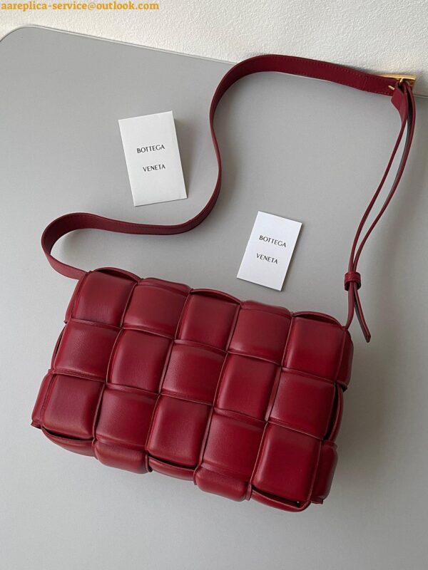 Replica Bottega Veneta Padded Cassette Bag In Dark Red Intrecciato Lambskin 6