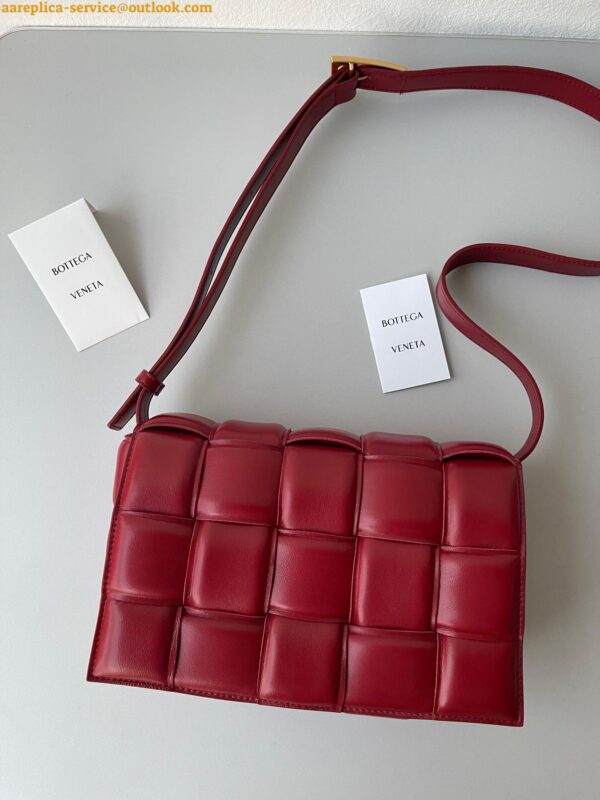 Replica Bottega Veneta Padded Cassette Bag In Dark Red Intrecciato Lambskin 12