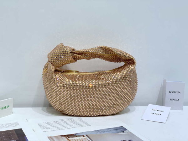 Replica Bottega Veneta BV 651876 mini Jodie Rhinestones Apricot 3