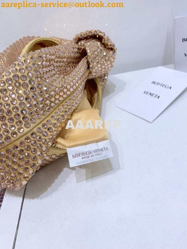 Replica Bottega Veneta BV 651876 mini Jodie Rhinestones Apricot 9