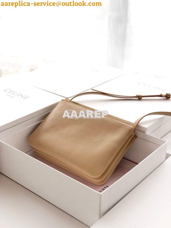 Replica Celine Trio Bag in Smooth Lambskin 187603 Light Camel 3