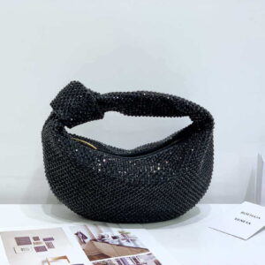 Replica Bottega Veneta BV 651876 mini Jodie Rhinestones Black