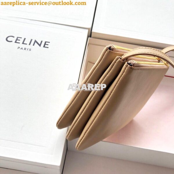 Replica Celine Trio Bag in Smooth Lambskin 187603 Light Camel 9