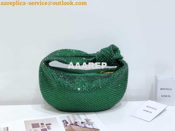 Replica Bottega Veneta BV 651876 mini Jodie Rhinestones Dark Green 4