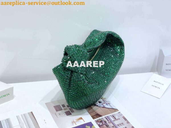 Replica Bottega Veneta BV 651876 mini Jodie Rhinestones Dark Green 5