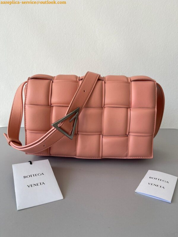 Replica Bottega Veneta Padded Cassette Bag In Peachy Intrecciato Lambskin 8