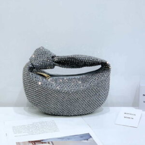 Replica Bottega Veneta BV 651876 mini Jodie Rhinestones Sliver Black