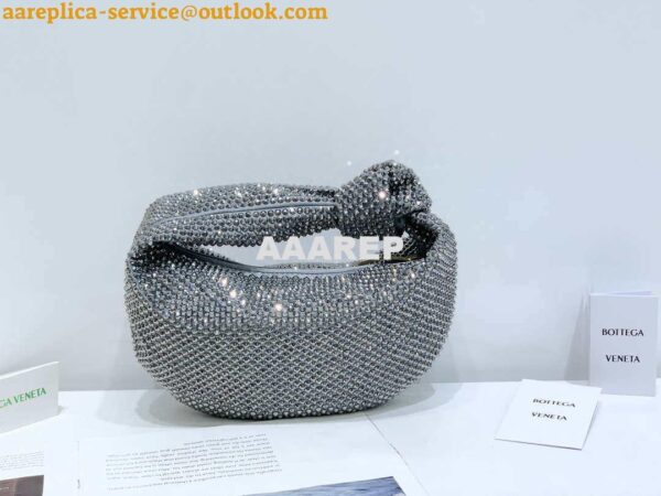 Replica Bottega Veneta BV 651876 mini Jodie Rhinestones Sliver Black 4