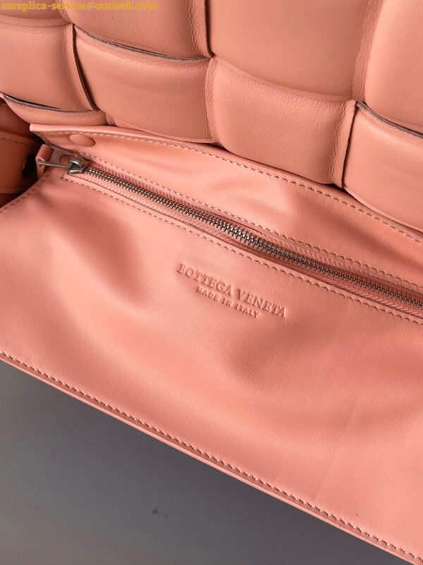 Replica Bottega Veneta Padded Cassette Bag In Peachy Intrecciato Lambskin 12