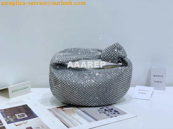 Replica Bottega Veneta BV 651876 mini Jodie Rhinestones Sliver White 4