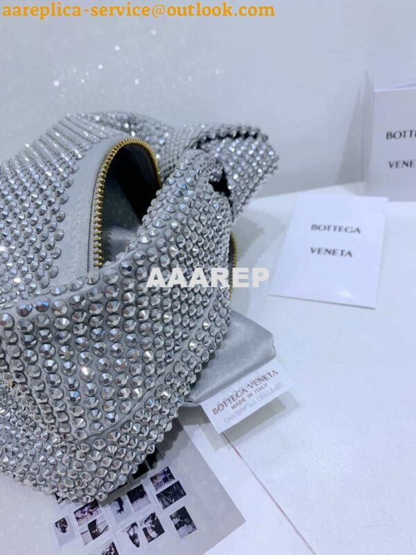 Replica Bottega Veneta BV 651876 mini Jodie Rhinestones Sliver White 9