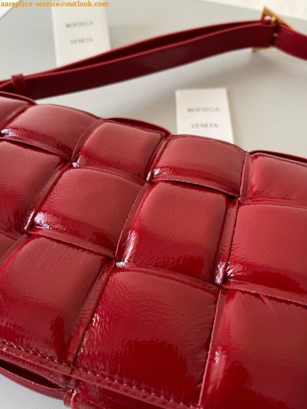 Replica Bottega Veneta Padded Cassette Bag In Red Intrecciato Deerskin 5