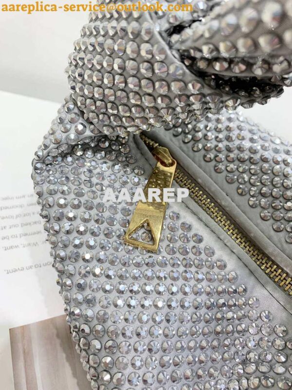 Replica Bottega Veneta BV 651876 mini Jodie Rhinestones Sliver White 11