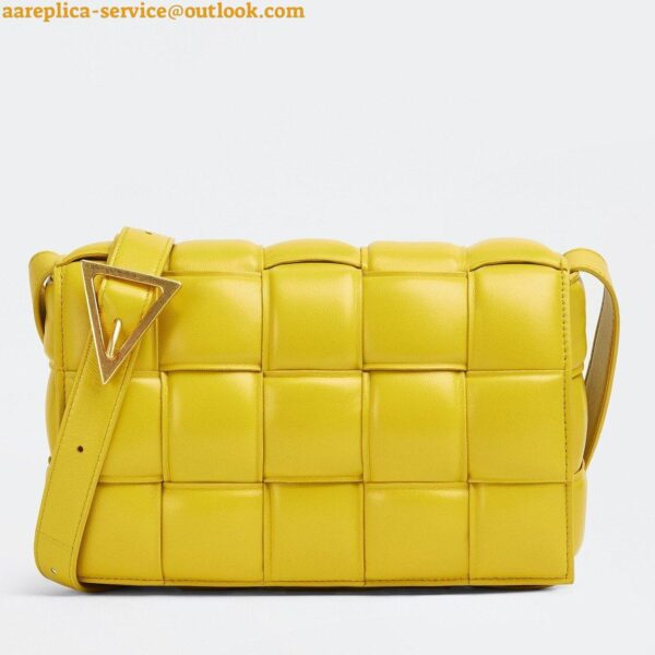 Replica Bottega Veneta Padded Cassette Bag In Yellow Intrecciato Lambskin