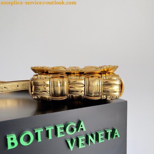 Replica Bottega Veneta Small Cassette Bag In Gold Metallic Lambskin 5