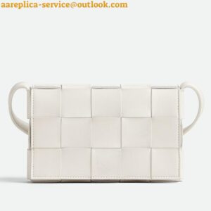 Replica Bottega Veneta Small Cassette Bag In White Intrecciato Lambskin