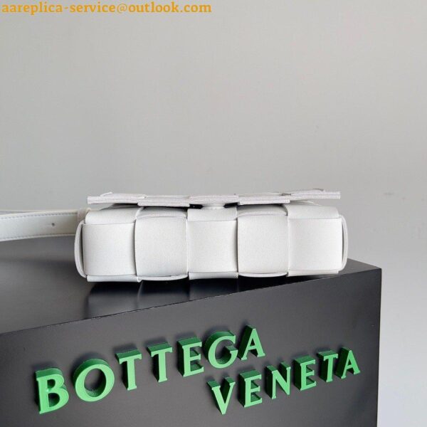 Replica Bottega Veneta Small Cassette Bag In White Intrecciato Lambskin 7