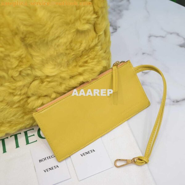 Replica Bottega Veneta BV 652867 Arco Tote Intreccio shearling Yellow 6