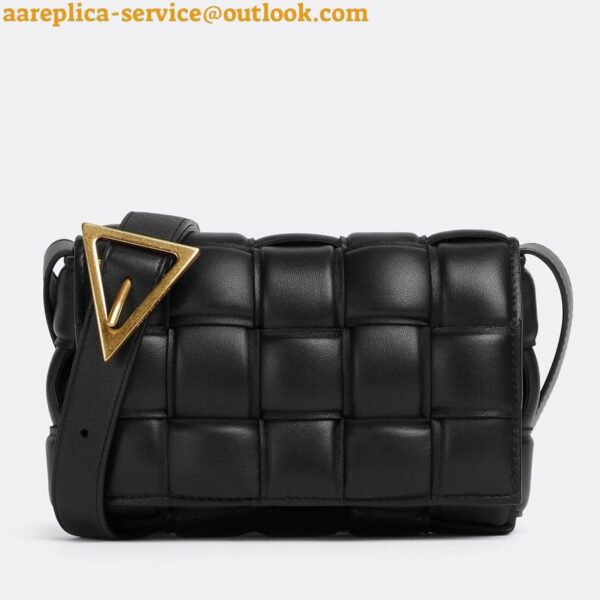 Replica Bottega Veneta Small Padded Cassette Bag In Black Lambskin 4