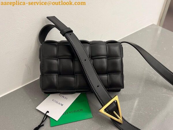 Replica Bottega Veneta Small Padded Cassette Bag In Black Lambskin 5