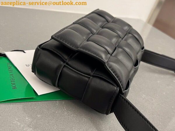 Replica Bottega Veneta Small Padded Cassette Bag In Black Lambskin 7
