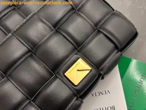 Replica Bottega Veneta Small Padded Cassette Bag In Black Lambskin 10