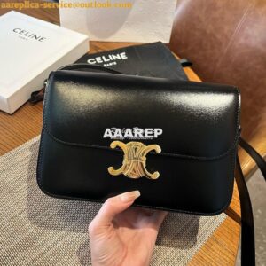 Replica Celine Triomphe Bag Shiny Calfskin Black