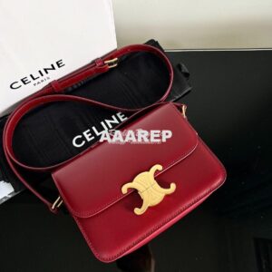 Replica Celine Triomphe Bag Shiny Calfskin Carmin 2