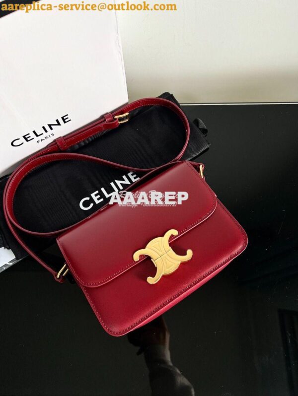 Replica Celine Triomphe Bag Shiny Calfskin Carmin 4