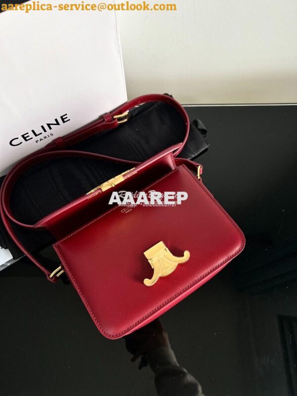 Replica Celine Triomphe Bag Shiny Calfskin Carmin 5