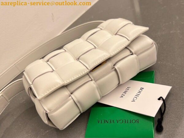 Replica Bottega Veneta Small Padded Cassette Bag In White Lambskin 8