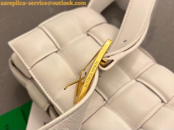 Replica Bottega Veneta Small Padded Cassette Bag In White Lambskin 9