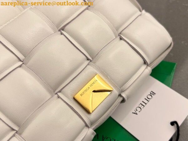 Replica Bottega Veneta Small Padded Cassette Bag In White Lambskin 10