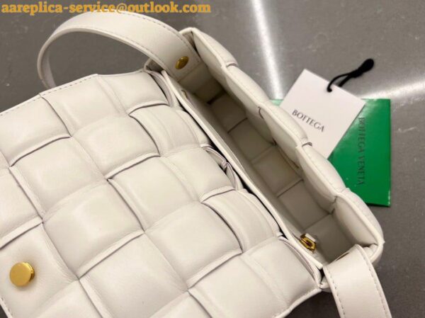 Replica Bottega Veneta Small Padded Cassette Bag In White Lambskin 11