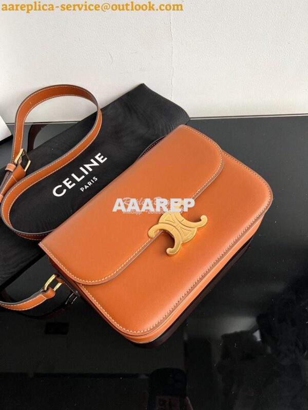 Replica Celine Triomphe Bag Shiny Calfskin in Tan Color 3