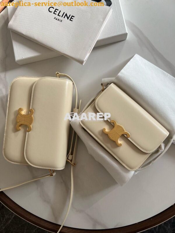 Replica Celine Triomphe Bag Shiny Calfskin Ivory 3