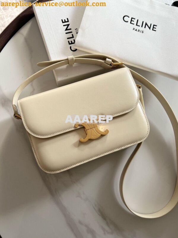 Replica Celine Triomphe Bag Shiny Calfskin Ivory 4