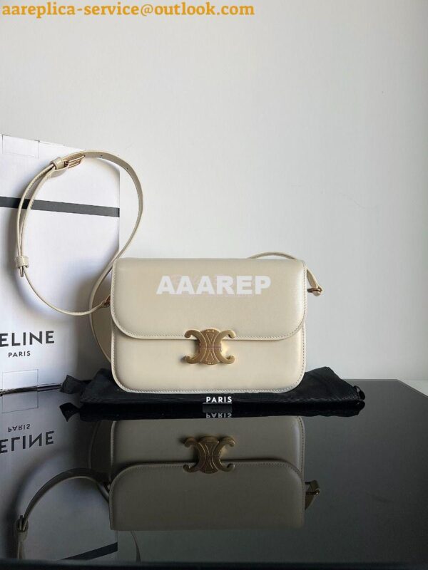 Replica Celine Triomphe Bag Shiny Calfskin Ivory 6