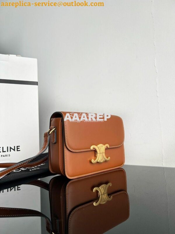 Replica Celine Triomphe Bag Shiny Calfskin in Tan Color 14