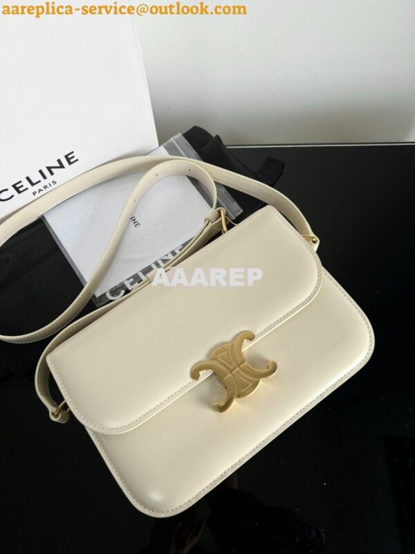 Replica Celine Triomphe Bag Shiny Calfskin Ivory 8