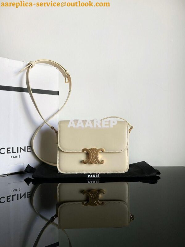 Replica Celine Triomphe Bag Shiny Calfskin Ivory 22