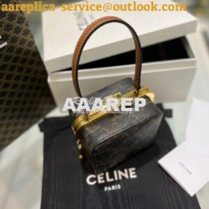 Replica Celine Triomphe Minaudiere In Canvas 197243 Tan