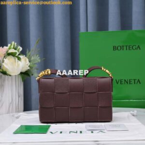 Replica Bottega Veneta BV 666870 Cassette Intreccio grained leather cross-body bag Wine Red 2