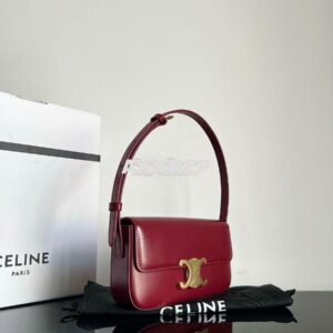 Replica Celine Triomphe Shoulder Bag In Shiny Calfskin 194143 Carmin 2