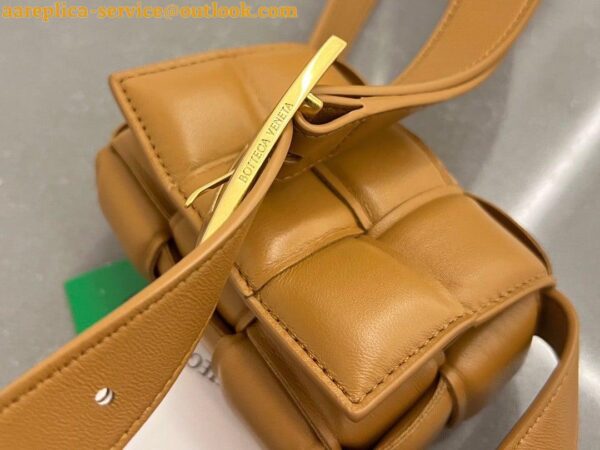 Replica Bottega Veneta Candy Padded Cassette Bag In Camel Lambskin 5