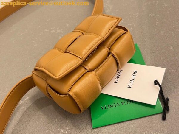 Replica Bottega Veneta Candy Padded Cassette Bag In Camel Lambskin 8