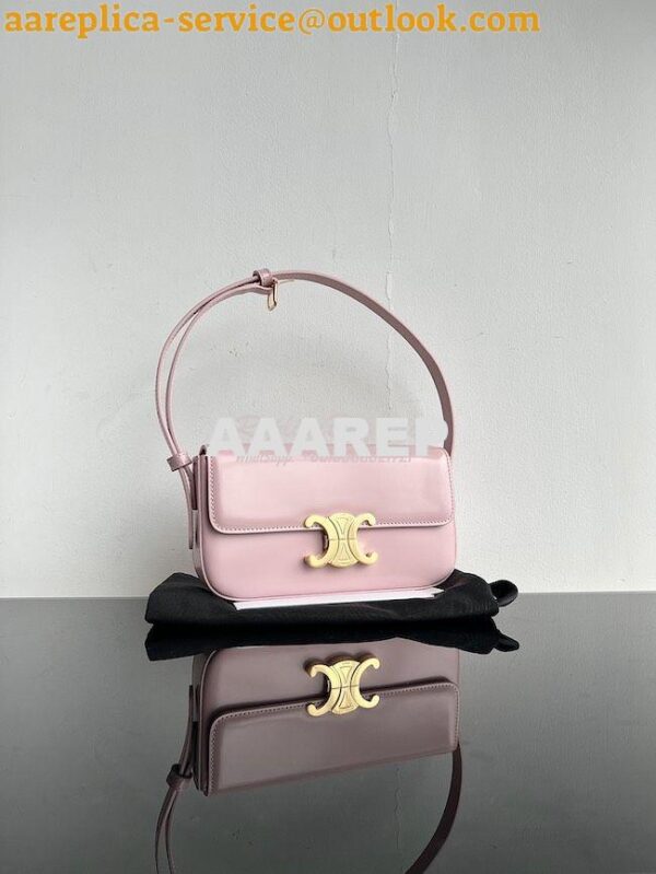 Replica Celine Triomphe Shoulder Bag In Shiny Calfskin 194143 Rose Qua 5